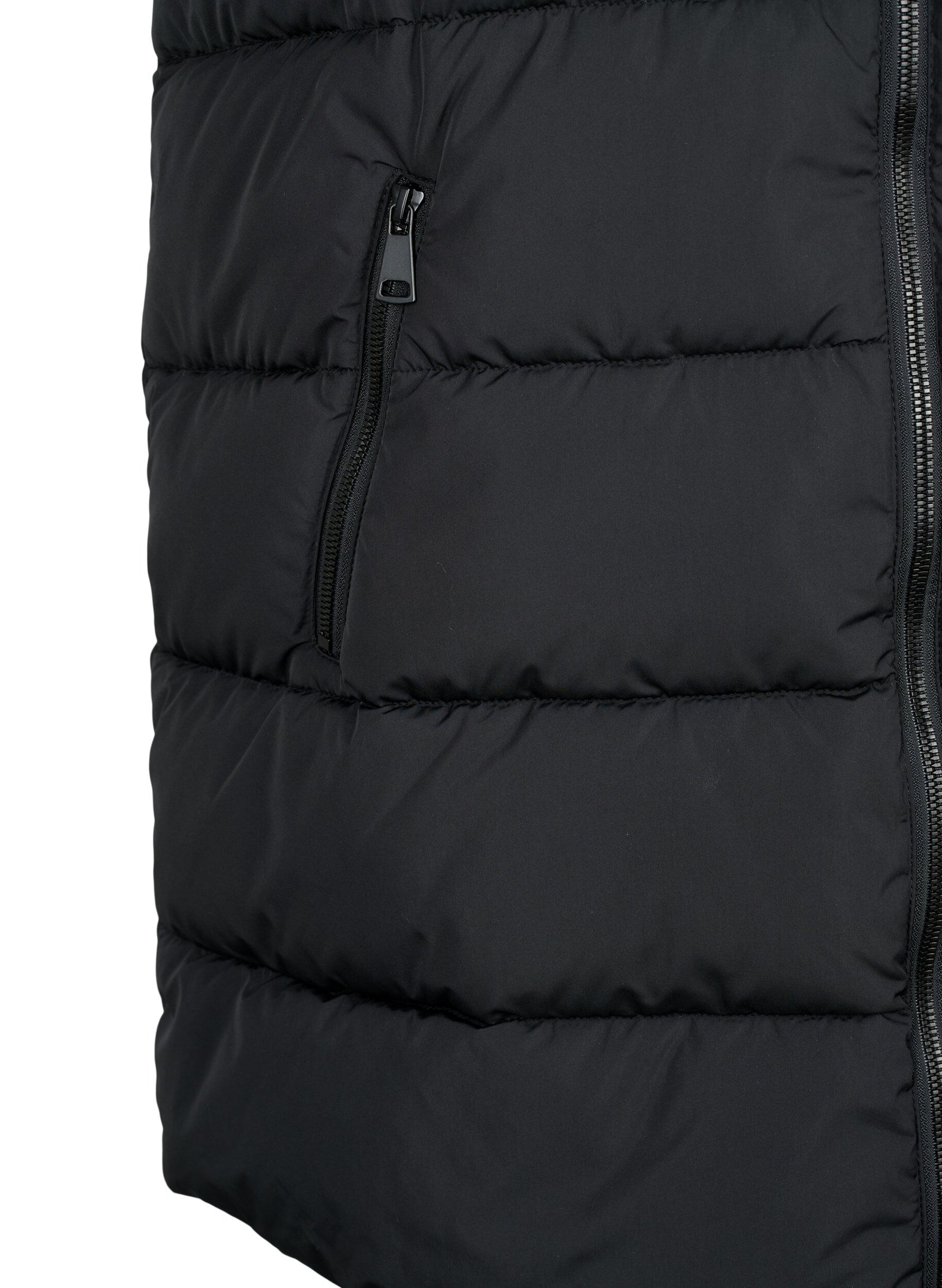 ZizziLanger Weste mit Kapuze und Taschen, Schwarz, Packshot image number 3
