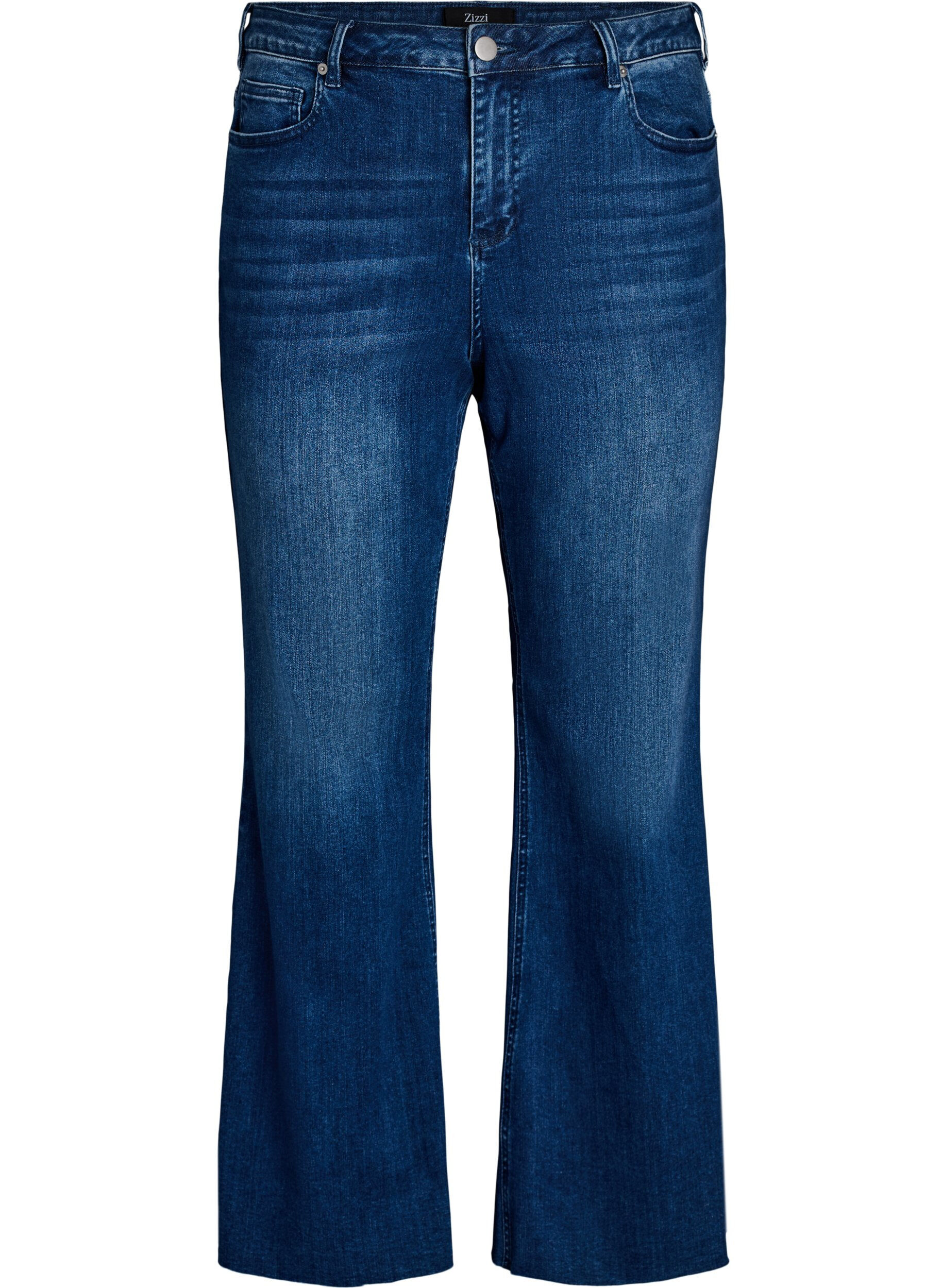 Zizzi Bootcut-Jeans mit hoher Taille, Blau, Packshot image number 0