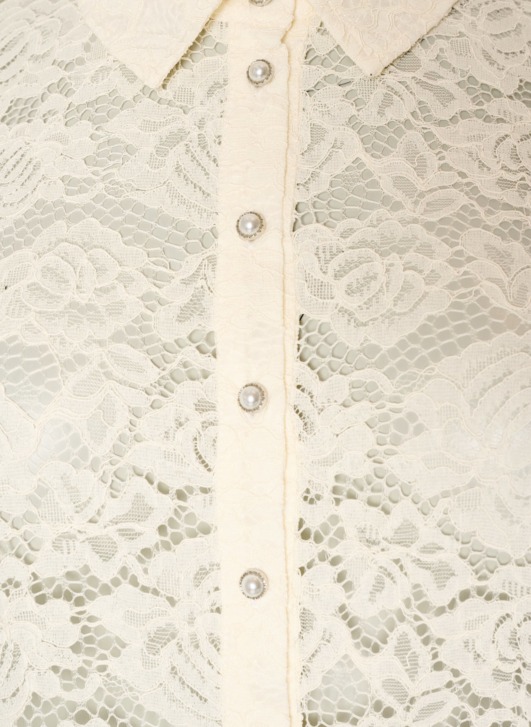 ZizziSpitzenbluse mit Perlenkn&ouml;pfen, Vanille, Packshot image number 2