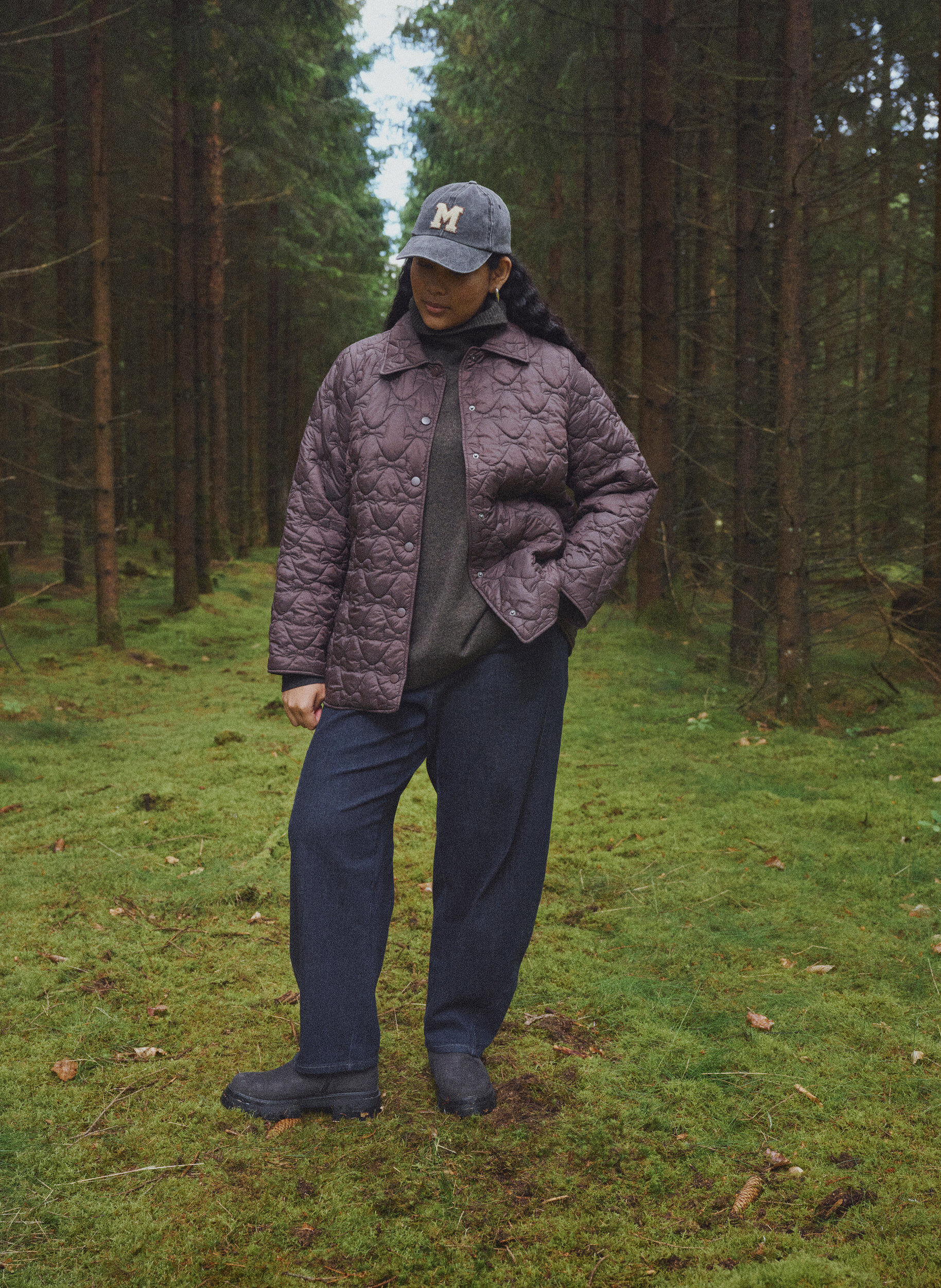 ZizziLeicht wattierte Jacke mit dekorativer Steppung, Braun, Image image number 0