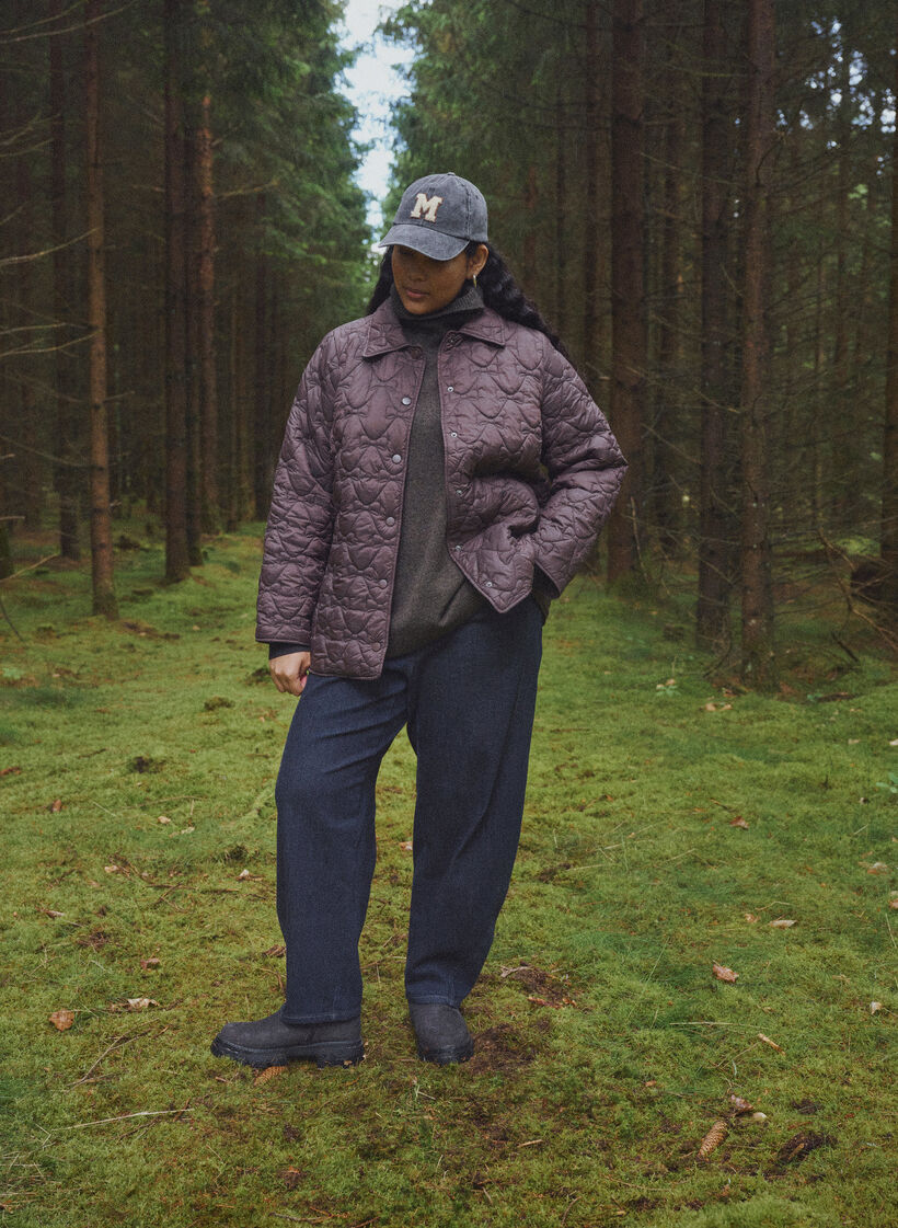 Leicht wattierte Jacke mit dekorativer Steppung, Braun, Image image number 0