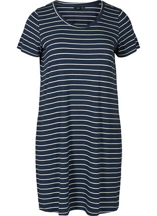 Kleid mit kurzen Ärmeln, Mood Indigo Stripe, Packshot image number 0