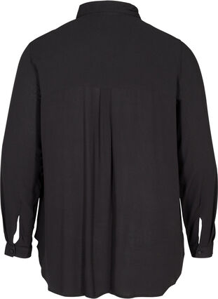 Bluse aus Viskose mit Brusttaschen, Black, Packshot image number 1