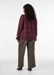 Hose mit kleinem Karomuster und geradem Bein, Braun, Model image number 1