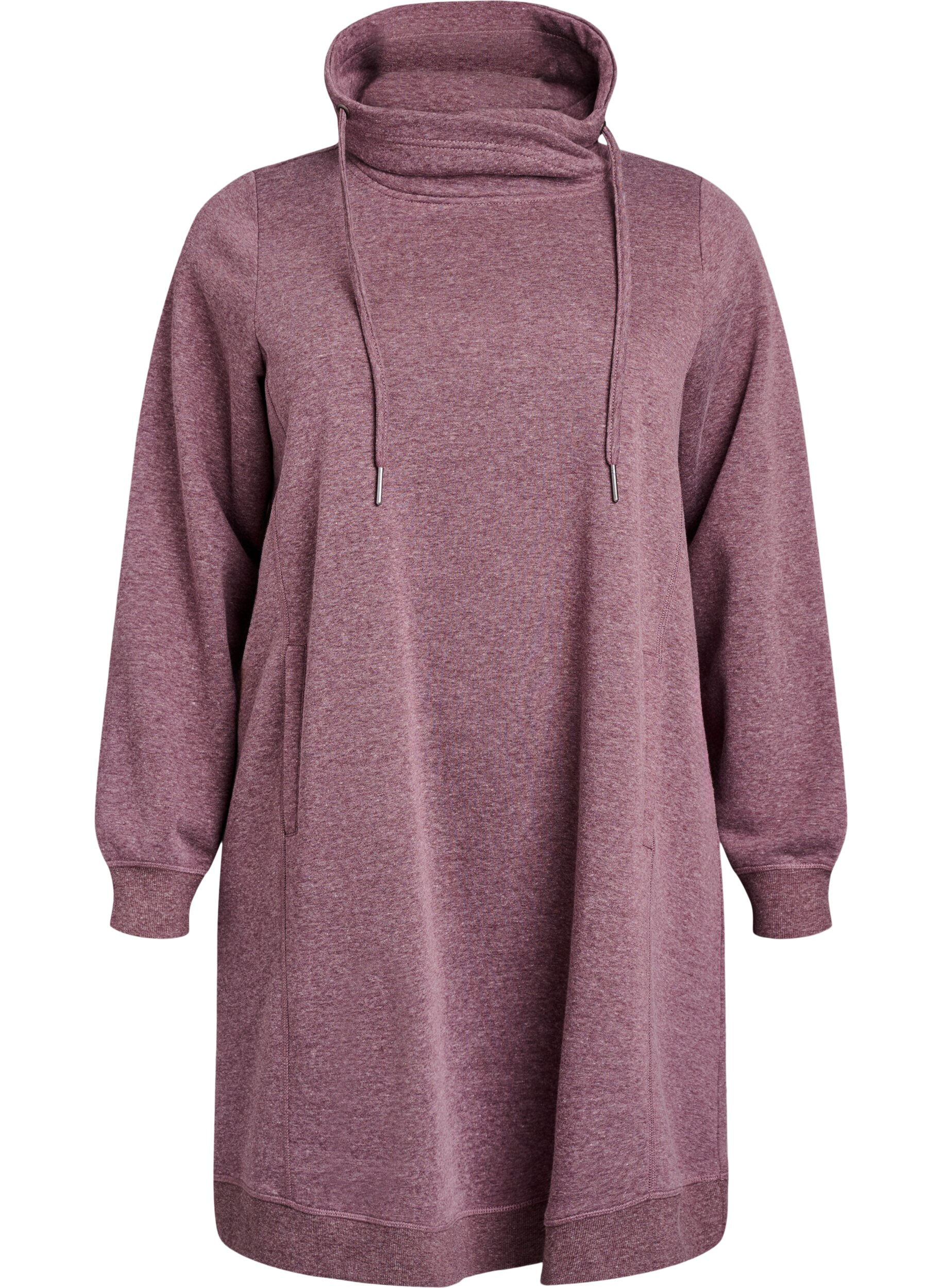 ZizziKurzes Sweatshirtkleid mit Stehkragen und Taschen, Rot, Packshot image number 0