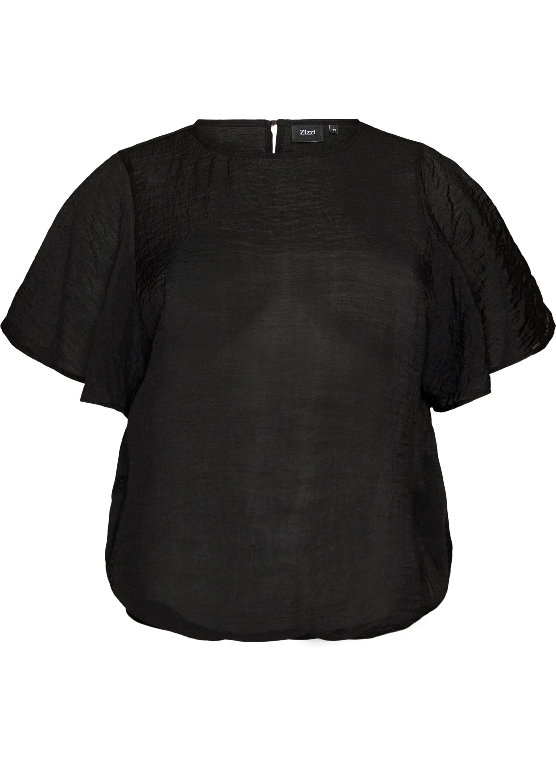Bluse mit Ballonform und Fl&uuml;gel&auml;rmeln