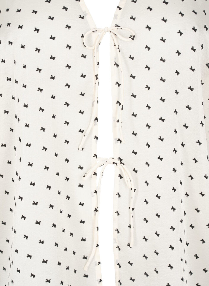 Bluse mit Bindedetails und Schleifen, Ecru w Bow, Packshot image number 2