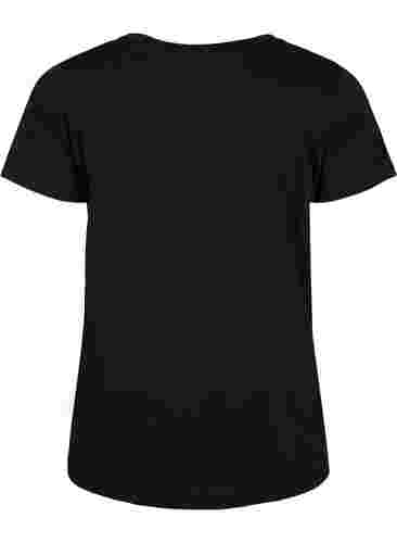 T-Shirt aus Baumwolle mit Print, Black COLOR, Packshot image number 1
