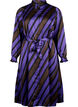 Hemdblusenkleid aus Satin mit diagonalen Streifen, Stripe AOP, Packshot image number 0