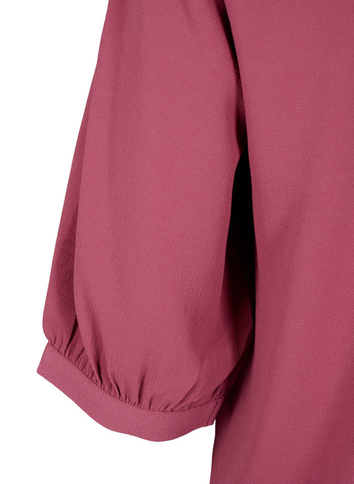  Hemdbluse mit 3/4-Ärmeln und Rüschenkragen, Dry Rose, Packshot image number 3