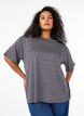 Oversize-Bluse mit Muster, Blau, Model image number 0