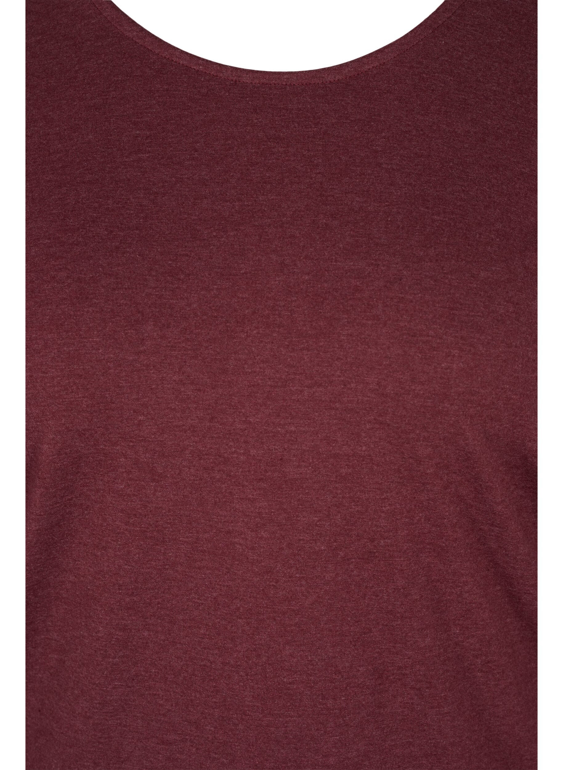 Zizzi Basic Bluse mit langen &Auml;rmeln, Cabernet Melange, Packshot image number 2