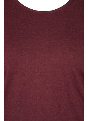 Basic Bluse mit langen Ärmeln, Cabernet Melange, Packshot image number 2