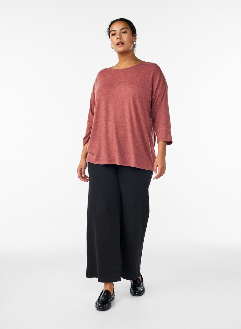 Bluse aus Jersey mit 3/4-&Auml;rmeln, Rot, Model image number 1