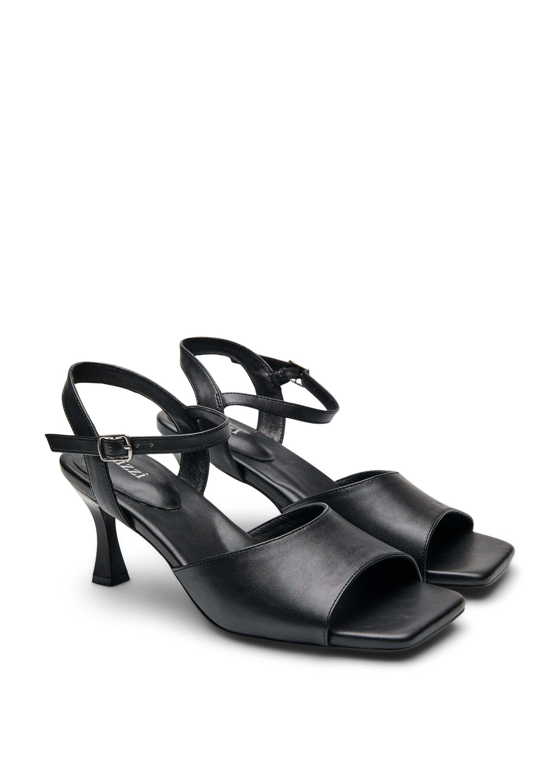 Zizzi Pumps mit offener Spitze und eckiger Zehenform, Schwarz, Packshot image number 1
