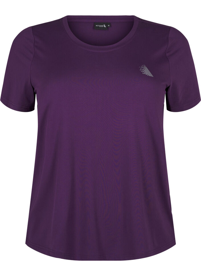 Schmal geschnittenes Trainings-T-Shirt mit Rundhalsausschnitt, Purple Pennant, Packshot image number 0