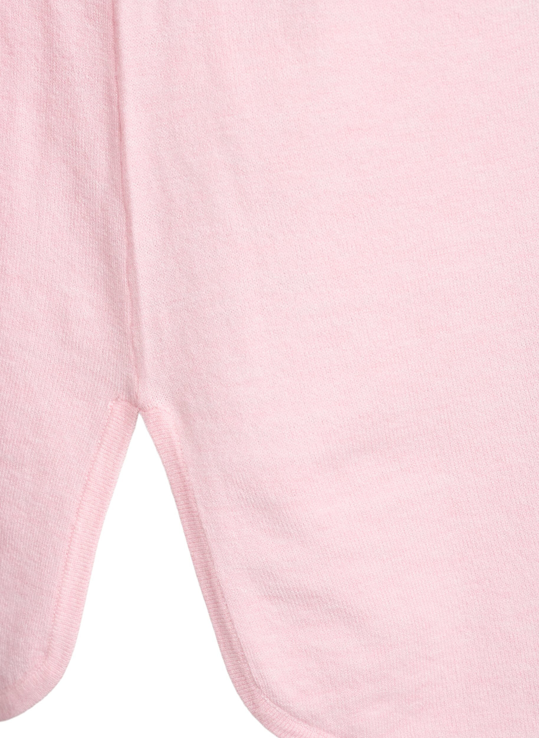 Zizzi Bluse aus Feinstrick mit V-Ausschnitt und Detail auf der Vorderseite, Pink, Packshot image number 3