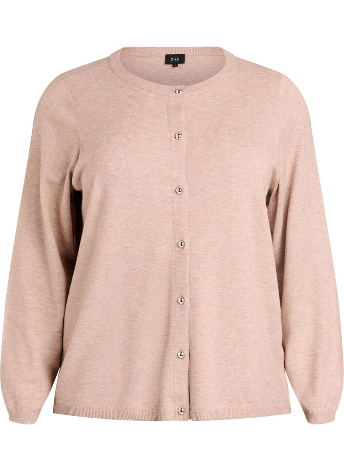 Cardigan mit runden Kn&ouml;pfen, Beige, Packshot image number 0