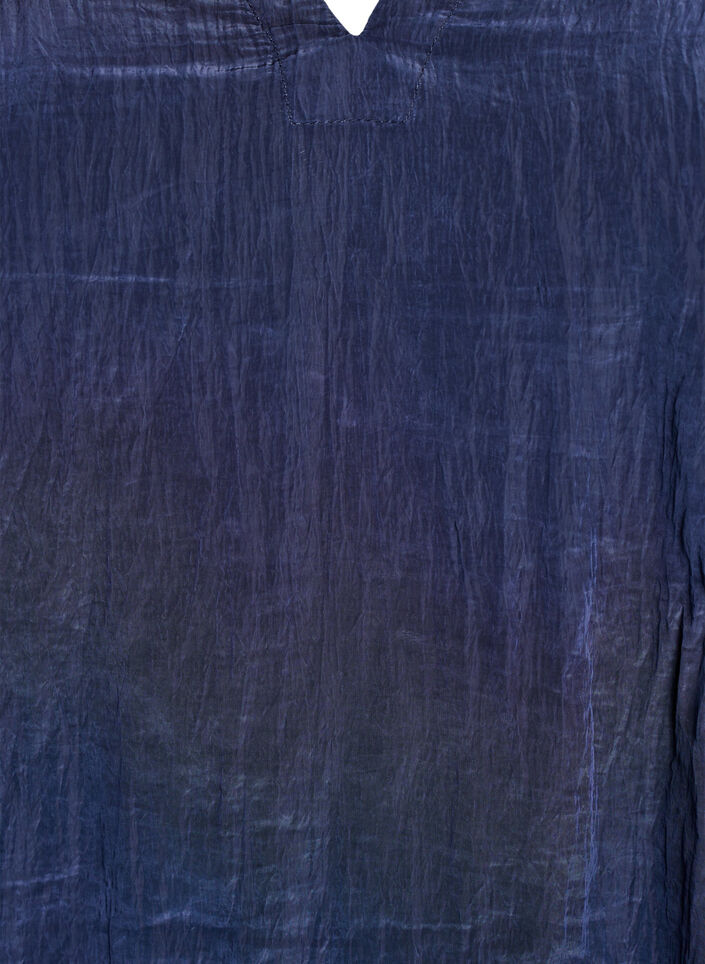 Bluse mit V-Ausschnitt und Crinkle-Struktur, Blau, Packshot image number 2