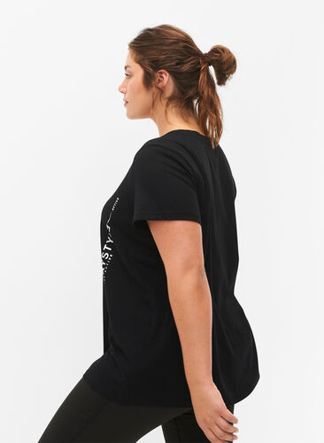 Trainings-T-Shirt aus Baumwolle mit Aufdruck, Black w. Playstyle, Model image number 1