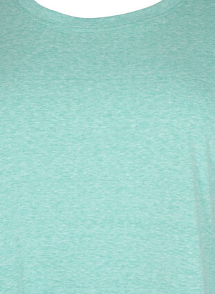 Melange T-Shirt mit kurzen Ärmeln, Turquoise Mél, Packshot image number 2