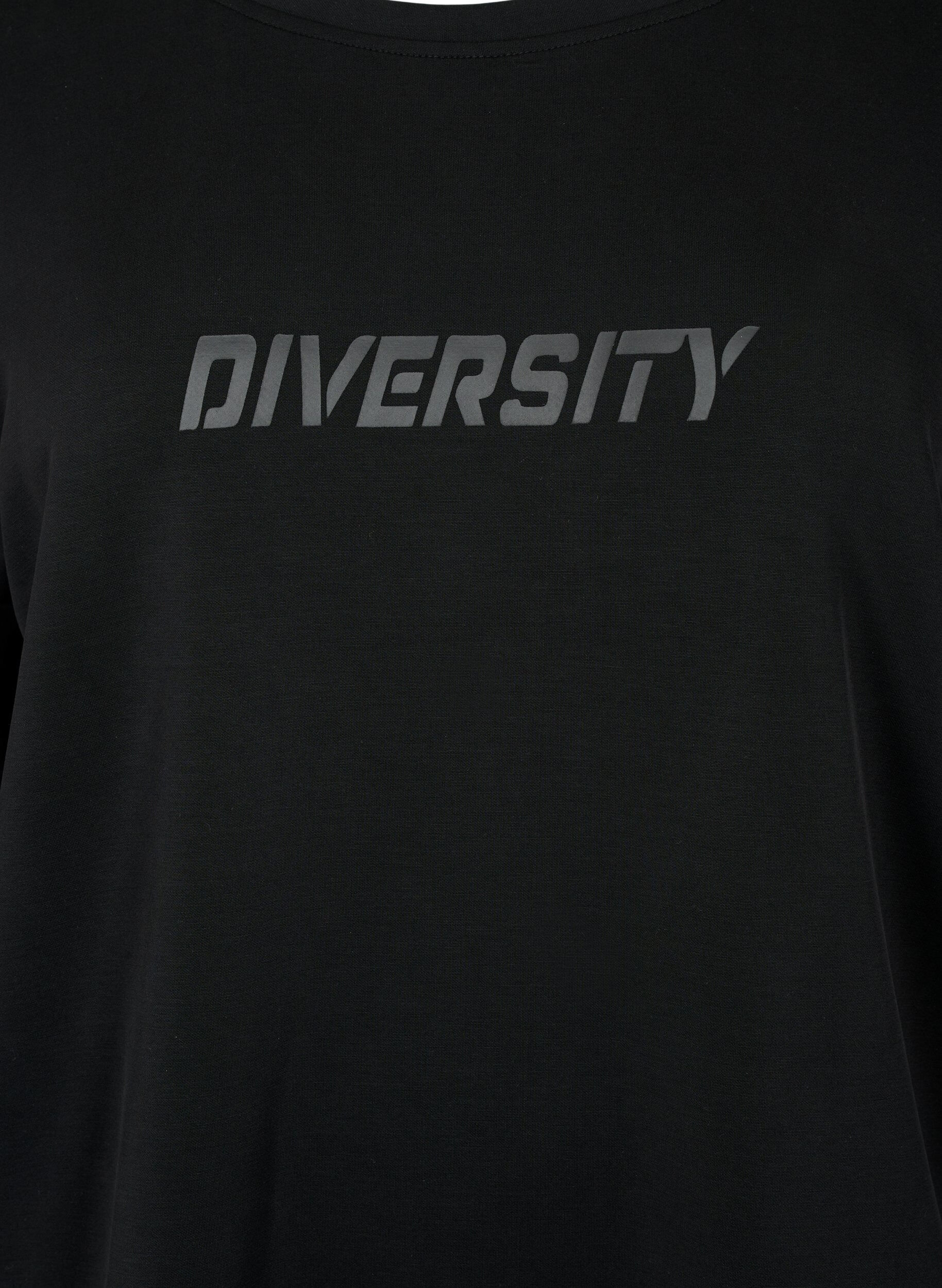 Zizzi Sweatshirt mit Textdruck, Black, Packshot image number 2