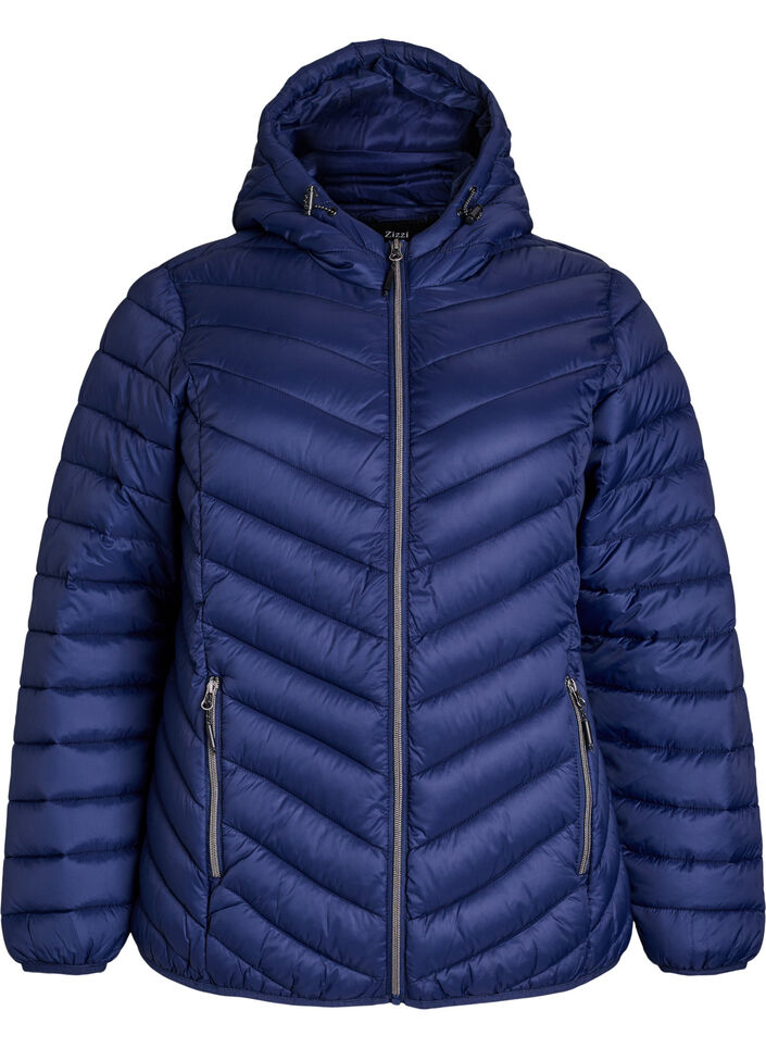 Leichte Steppjacke mit Kapuze, Blau, Packshot image number 0