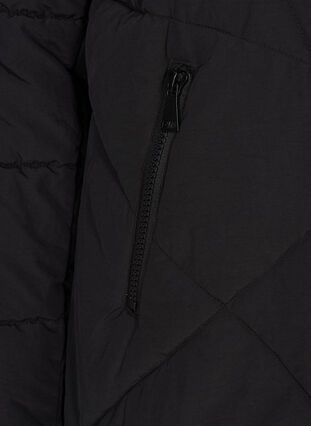 Kurze Winterjacke mit Kapuze und Taschen, Black, Packshot image number 3