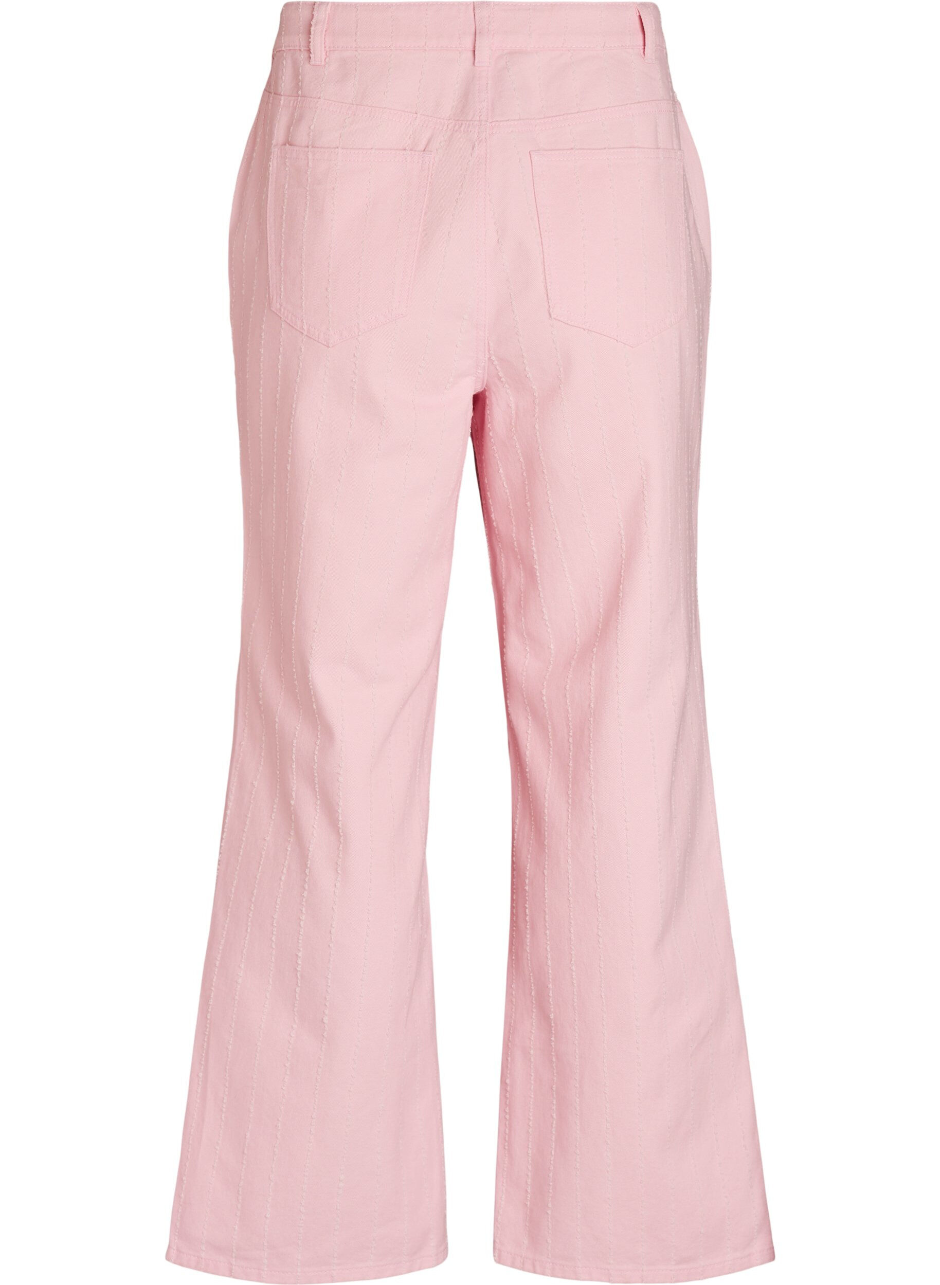 Zizzi Myra Jeans aus farbigem Denim mit weiter Passform und strukturiertem Muster, Rot, Packshot image number 1