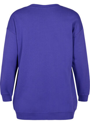 Sweatshirt aus Baumwolle mit Print, Deep Blue, Packshot image number 1