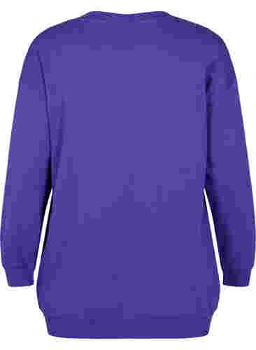 Sweatshirt aus Baumwolle mit Print, Deep Blue, Packshot image number 1