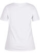 Einfarbiges basic T-Shirt aus Baumwolle, Wei&szlig;, Packshot image number 1