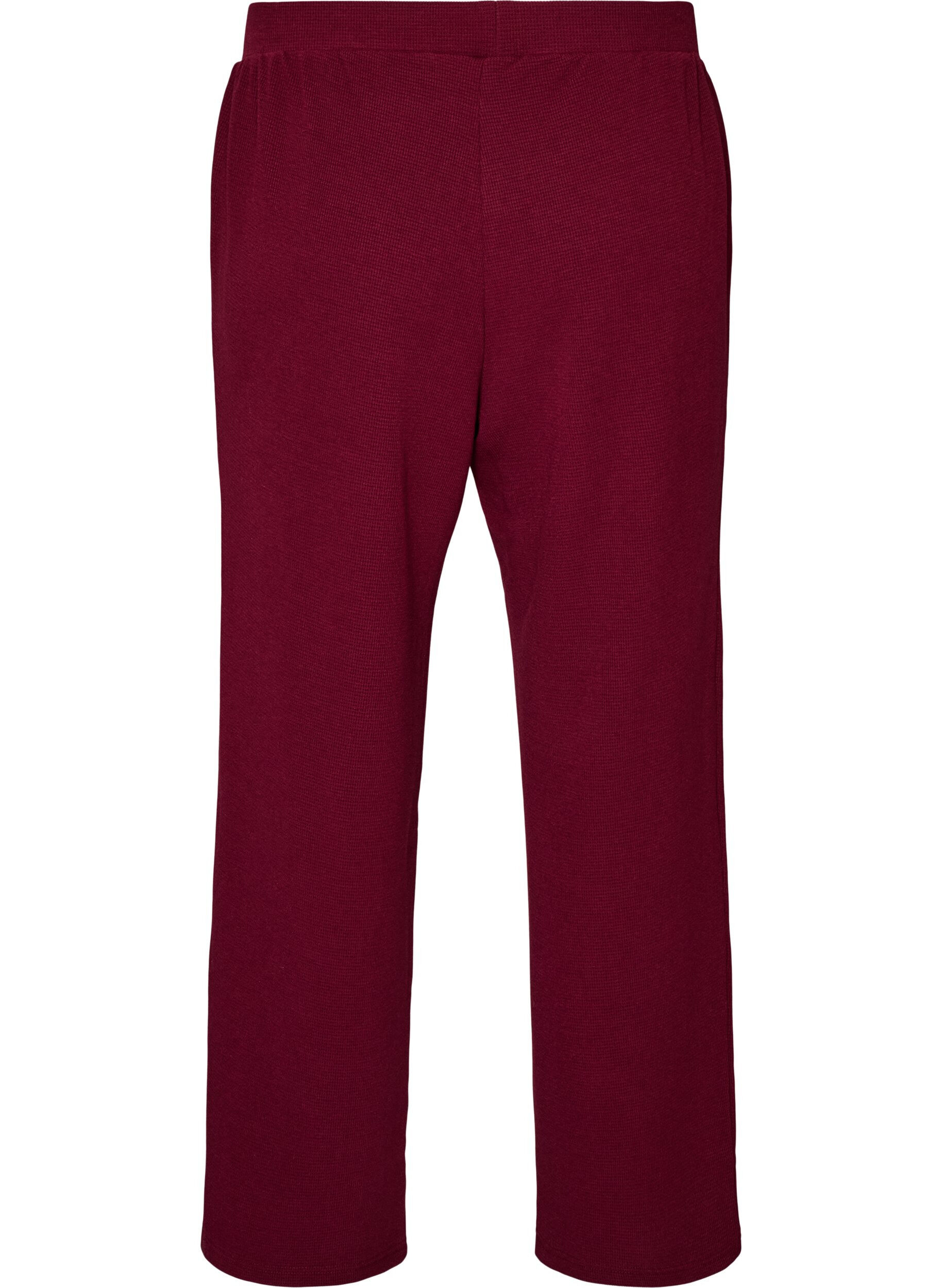 ZizziLockere Hose mit Struktur und hoher Taille, Rot, Packshot image number 1