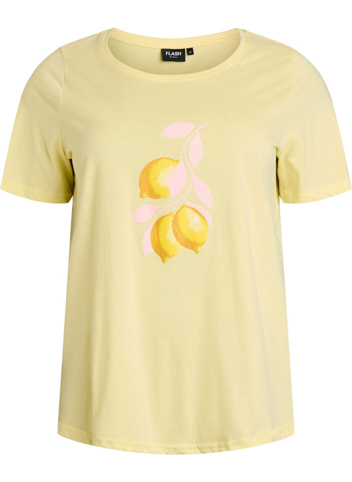 T-Shirt mit Print, Gelb, Packshot image number 0
