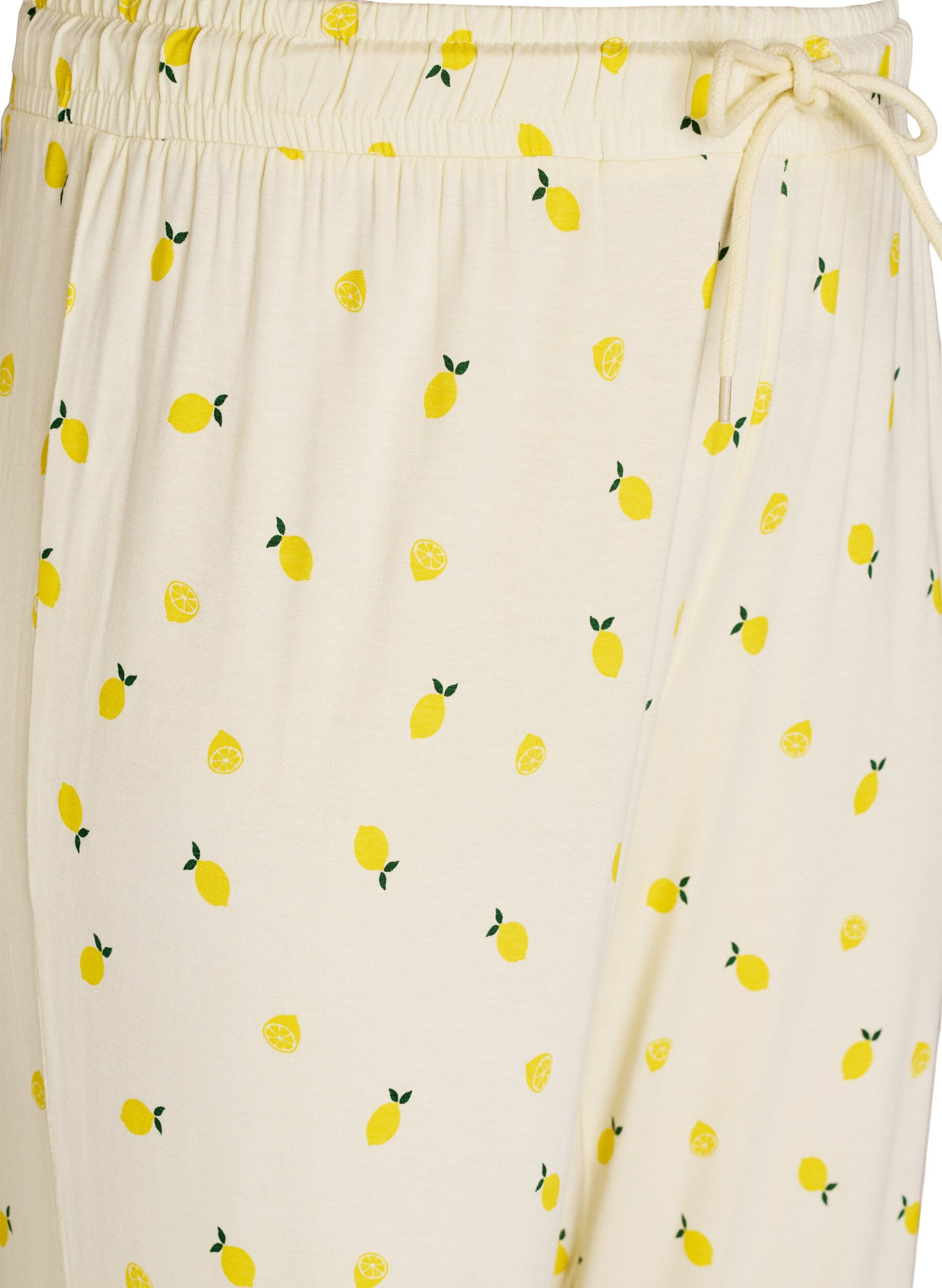 ZizziPyjamahose aus weichem Jersey mit hoher Taille und Frucht-Print, Gelb, Packshot image number 2