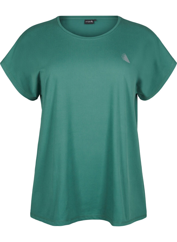 Einfarbiges Trainings-T-Shirt, Posy Green, Packshot image number 0