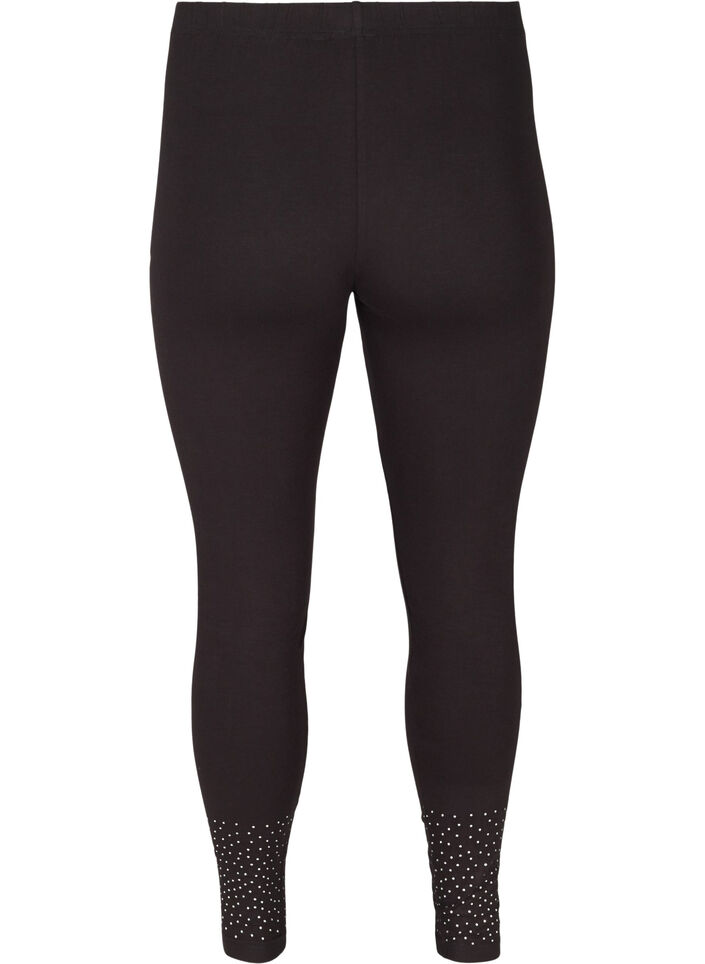 Leggings aus Viskosemischung mit dekorativen Steinen, Black, Packshot image number 1