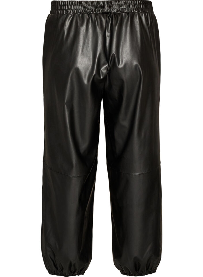 Ballonhose aus Kunstleder, Schwarz, Packshot image number 1