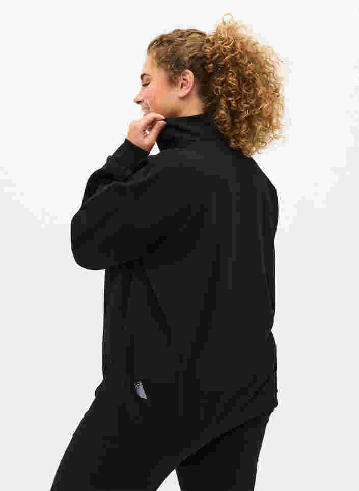 Hochgeschlossenes Sweatshirt mit Reißverschluss, Black, Model image number 1