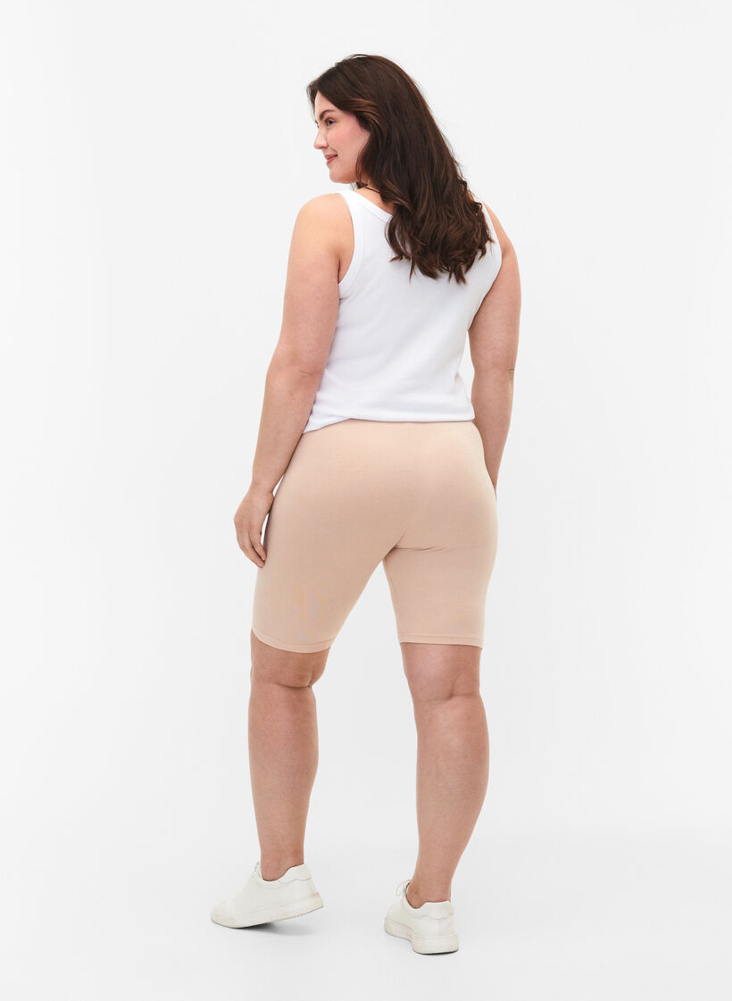 Einfarbige Basic Radlershorts, Beige, Model image number 2