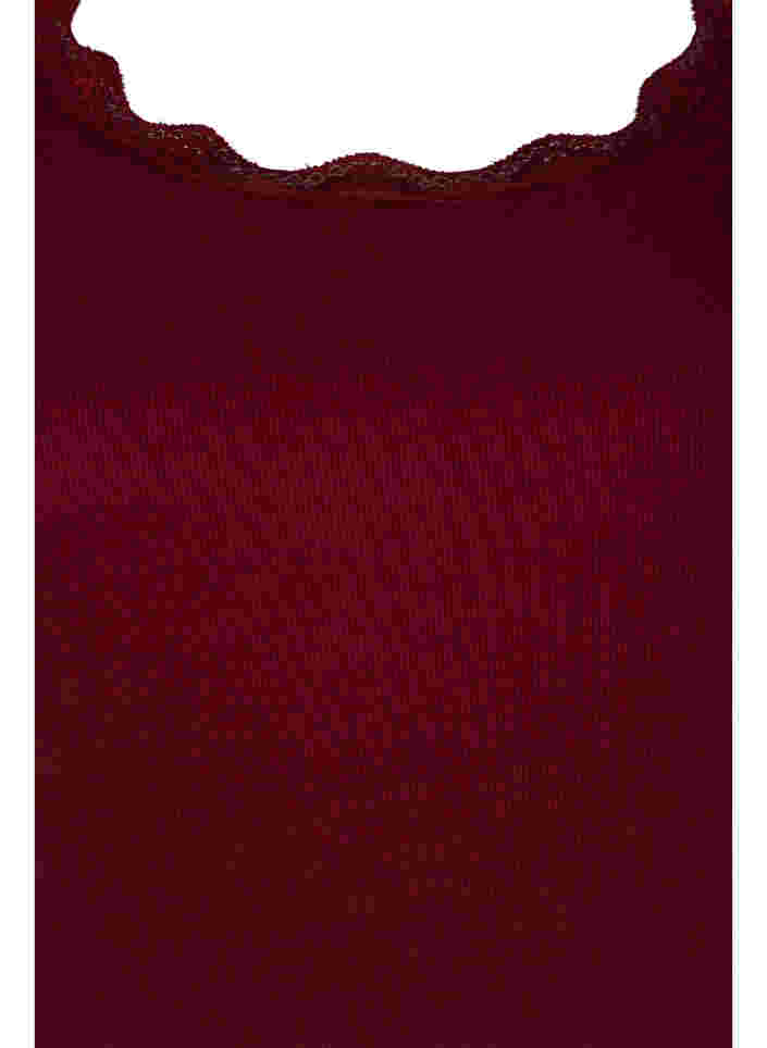 Kurzarm Nachthemd mit Spitzenbesatz, Cabernet, Packshot image number 2