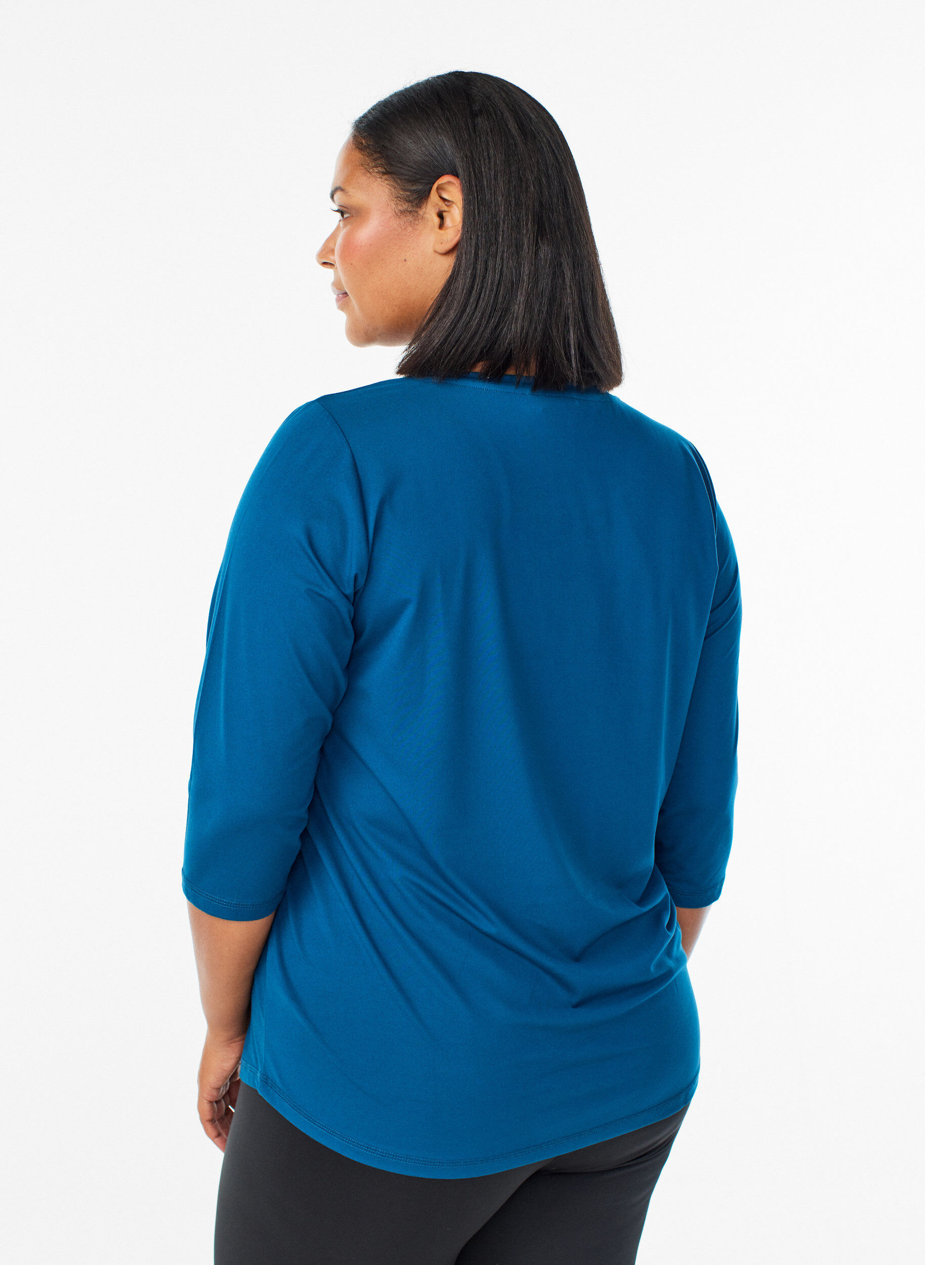 ZizziTrainingsshirt mit 3/4-&Auml;rmeln, Blau, Model image number 2