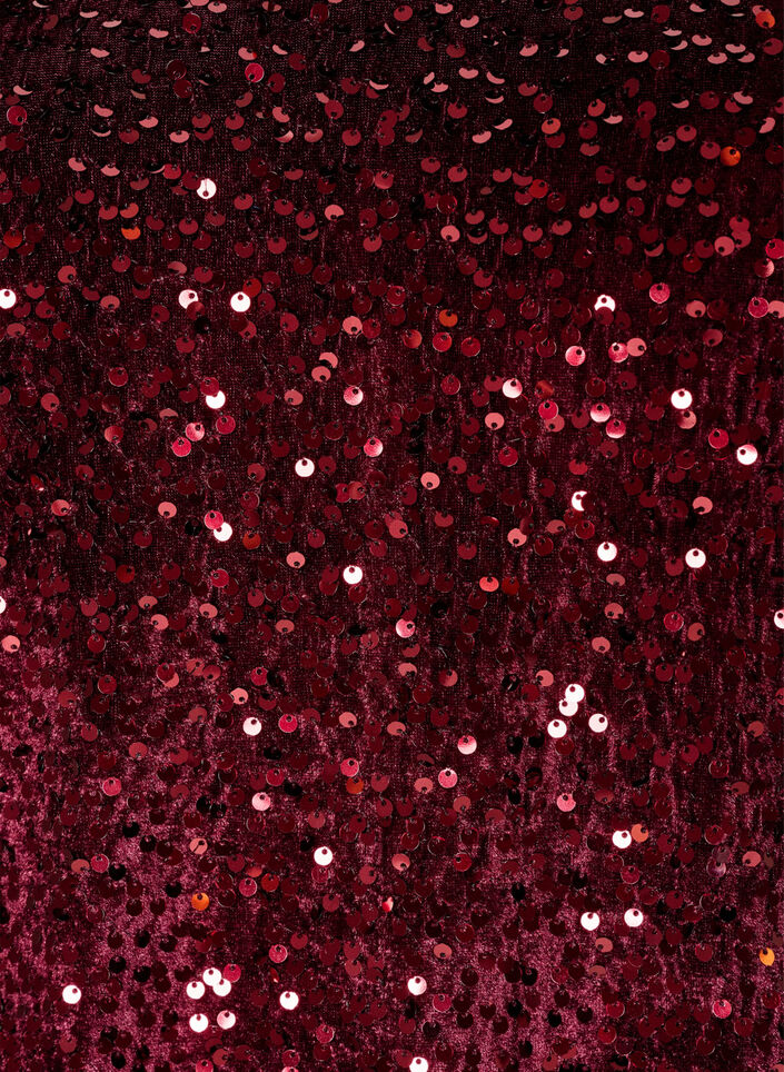 Kurzes Kleid mit Pailletten in A-Linie, Rot, Packshot image number 2