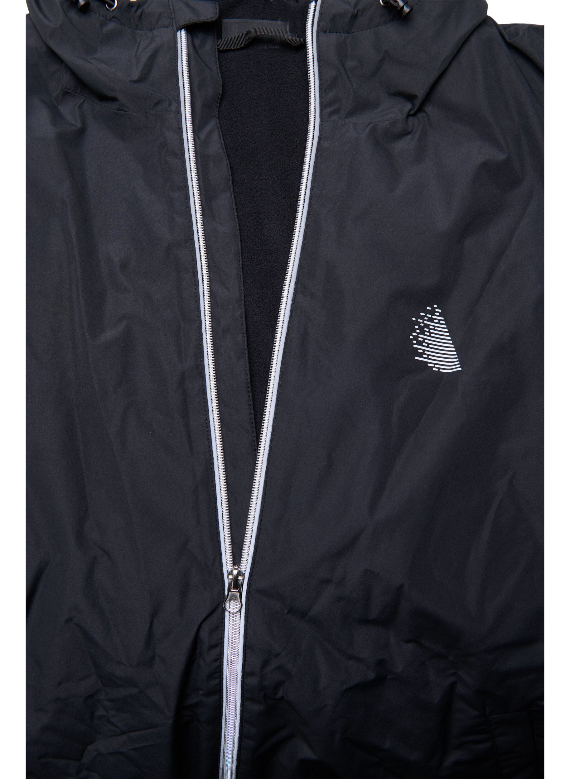Zizzi Regenjacke mit Kapuze und Reflektoren-Piping, Black, Packshot image number 3