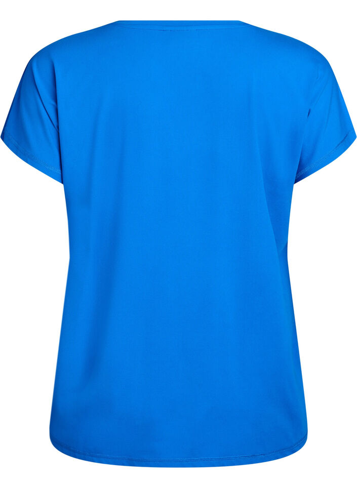 Einfarbiges Trainings-T-Shirt, Blau, Packshot image number 1