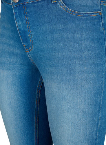 Super schlanke Sanna Jeans mit Zerstören, Blue denim, Packshot image number 2