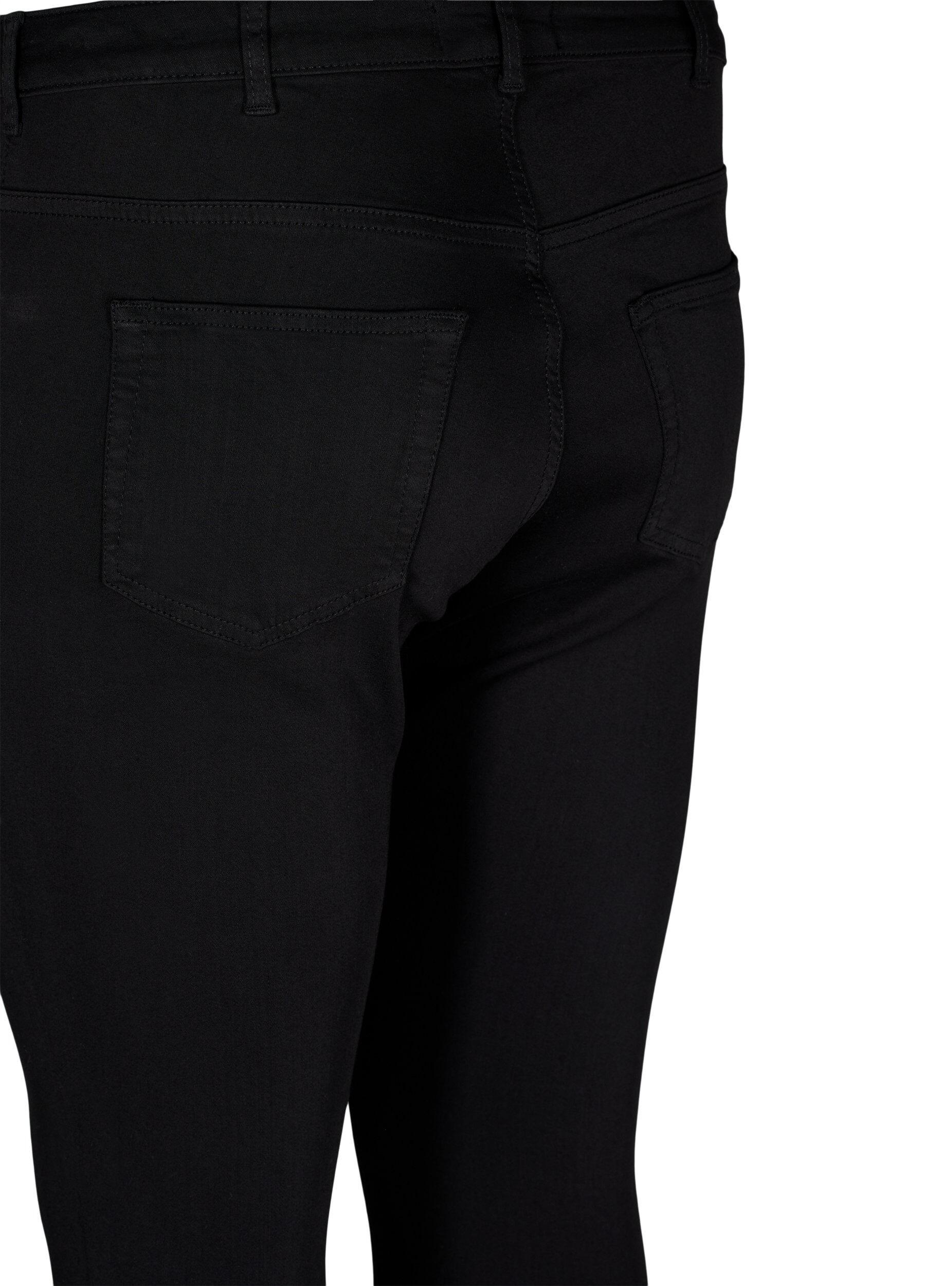 Zizzi Stay Black Amy Jeans mit hoher Taille, Black, Packshot image number 3