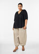 Bluse aus Viskose mit gepunkteter Struktur und V-Ausschnitt, Schwarz, Model image number 1