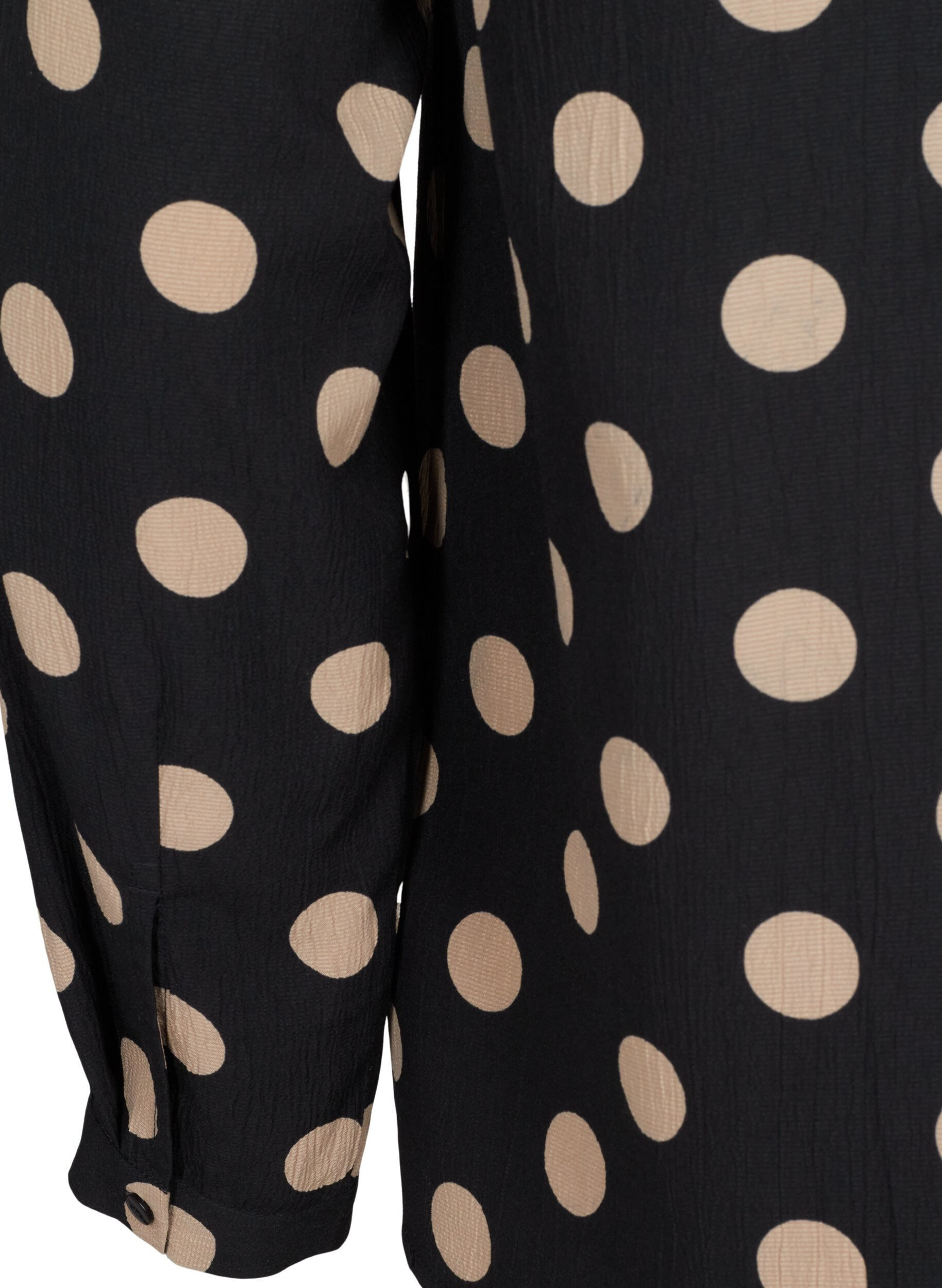 Zizzi FLASH &ndash; Lang&auml;rmlige Bluse mit Druck, Black Brown Dot, Packshot image number 3