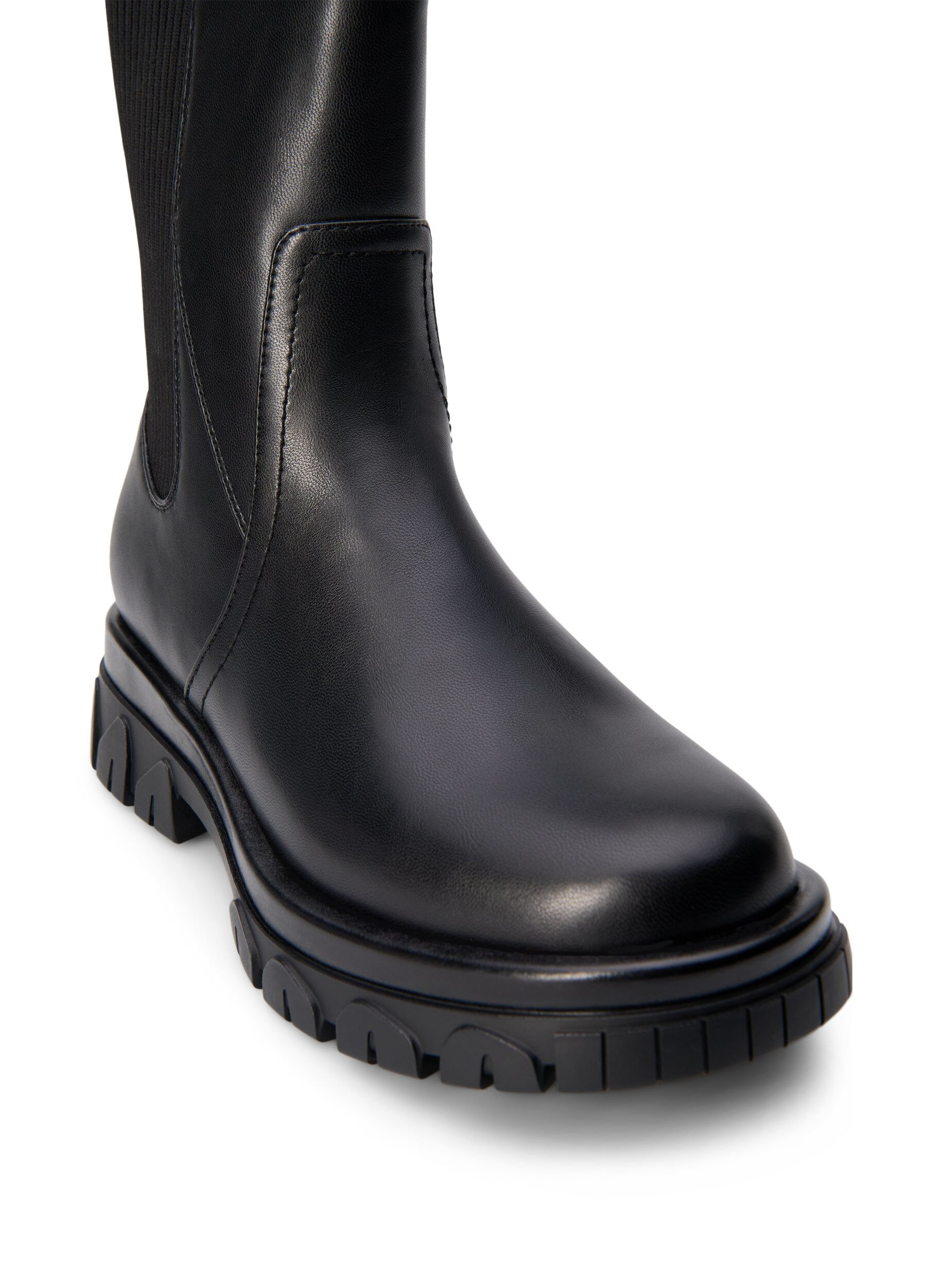 Zizzi Extra-Weite - Kurzer Stiefel mit Gummizug, Schwarz, Packshot image number 3